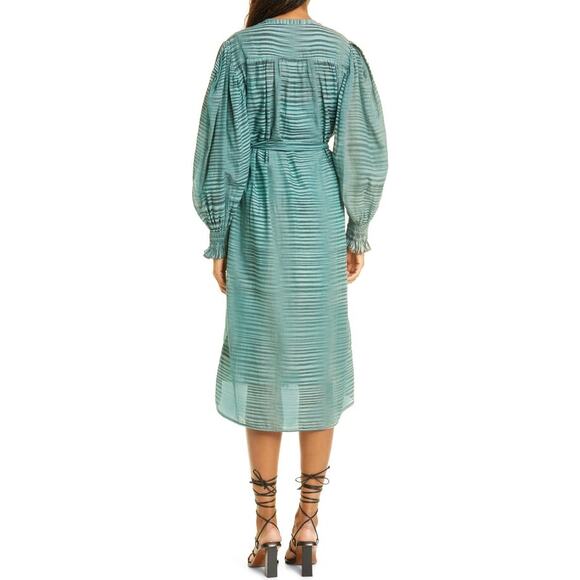 Ulla Johnson Womens Dress Fiora Ruffle Midi Poplin Allover Print Green Size 2 - Picture 10 of 10
